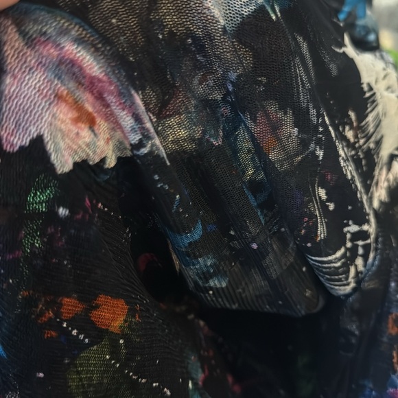 Alberto Makali Multicolor Silk Jacket w/ Mesh Overlay - Picture 10 of 11